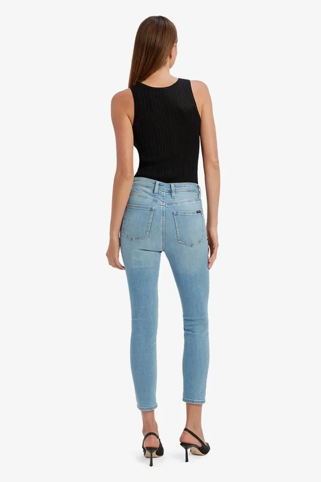 Women Skinny Jean Bardot Khloe Hi Crop Rip Jeans In Light Denim Light Denim Women Skinny Jean Bardot Khloe Hi Crop Rip Jeans In Light Denim Light Denim