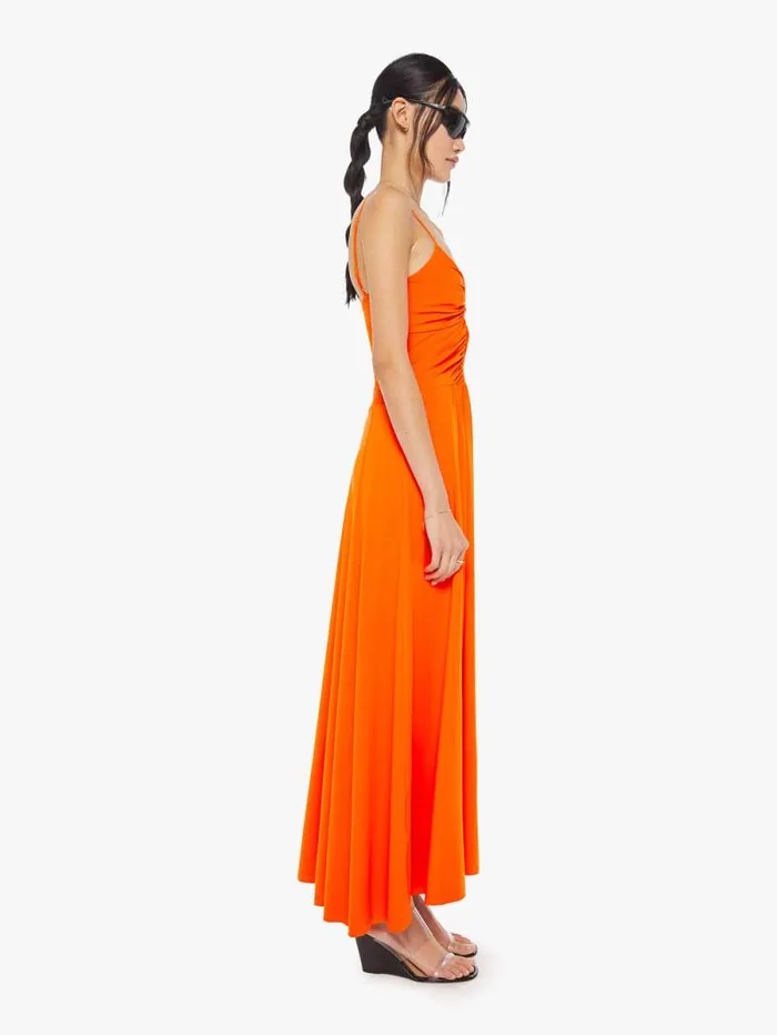 Women Skirts and Dresses Mother Denim Francine Midi Dress Orange