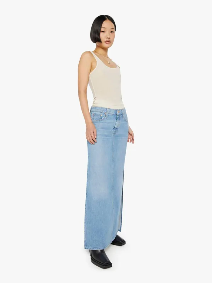 Women Skirts and Dresses Mother Denim PETITES The Lil039 Fun Dip Slice Maxi Skirt Blue
