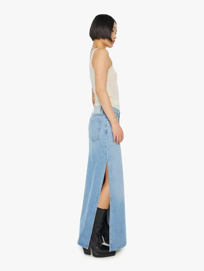 Women Skirts and Dresses Mother Denim PETITES The Lil039 Fun Dip Slice Maxi Skirt Blue