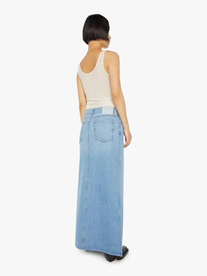 Women Skirts and Dresses Mother Denim PETITES The Lil039 Fun Dip Slice Maxi Skirt Blue