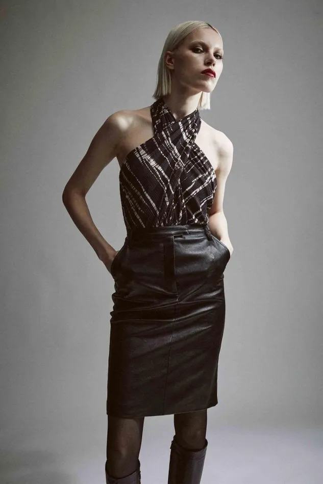 Women Skirts Bardot Phenix Vegan Leather Skirt In Black Black