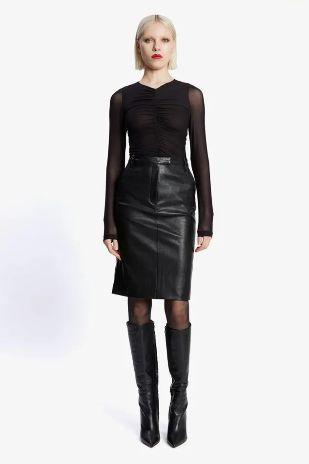 Women Skirts Bardot Phenix Vegan Leather Skirt In Black Black Women Skirts Bardot Phenix Vegan Leather Skirt In Black Black