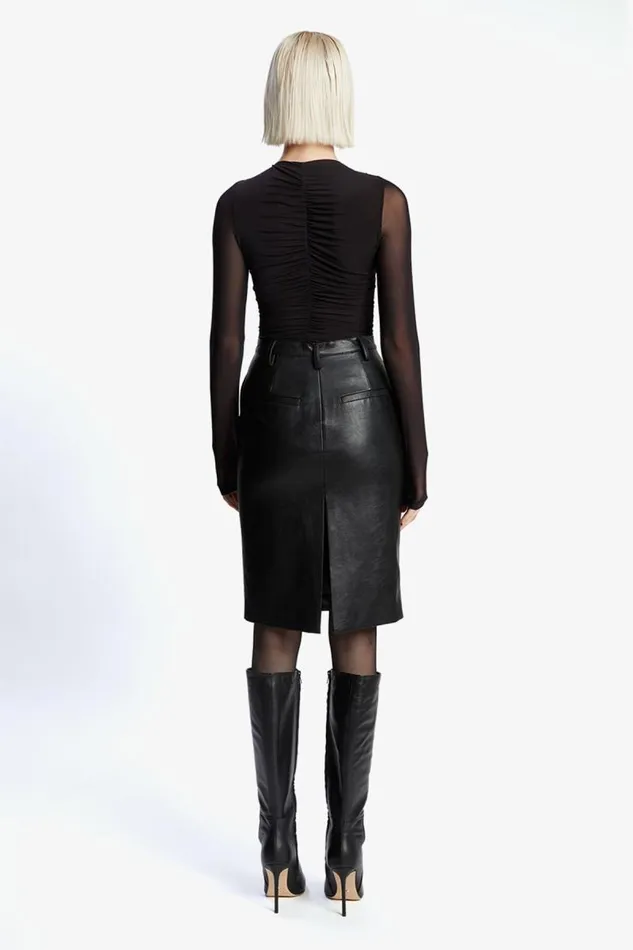 Women Skirts Bardot Phenix Vegan Leather Skirt In Black Black Women Skirts Bardot Phenix Vegan Leather Skirt In Black Black