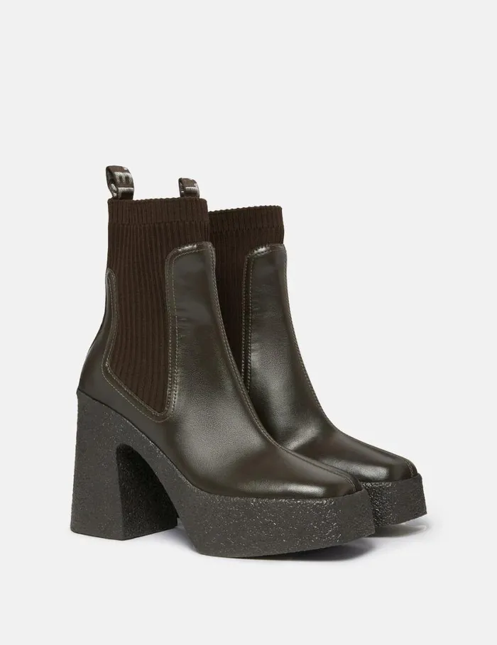 Women Skyla Heeled Sock Boots Brown Stella McCartney Boots