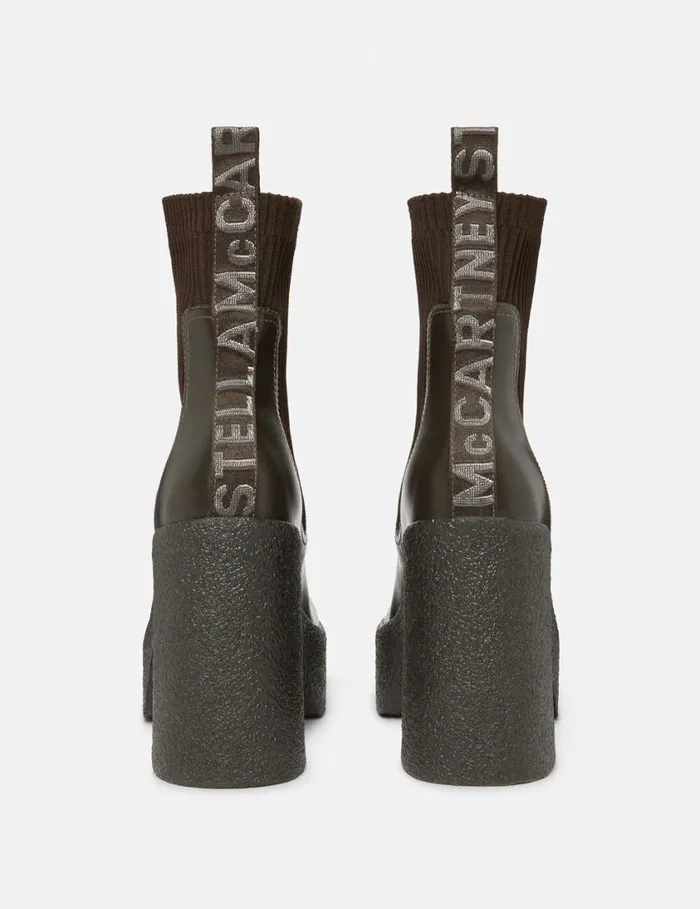 Women Skyla Heeled Sock Boots Brown Stella McCartney Boots