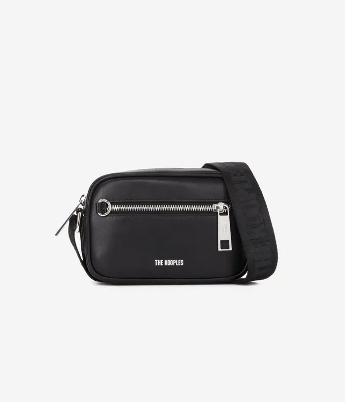 Women Small Black Leather Messenger Bag THE KOOPLES Bags