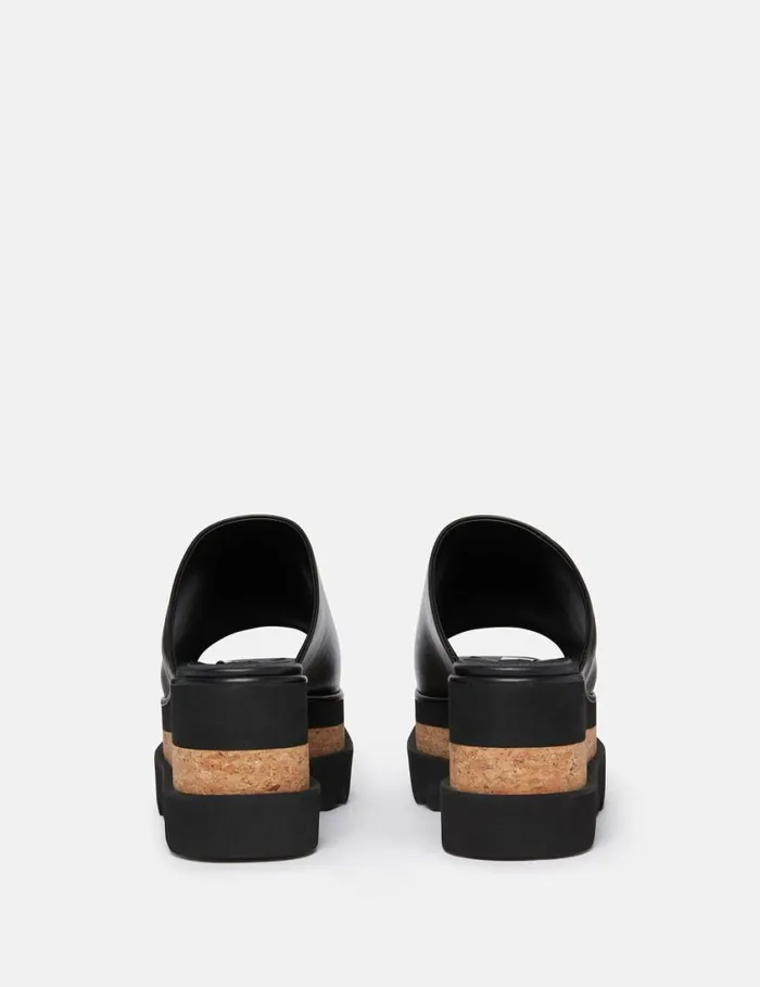 Women SneakElyse Platform Sandals Ebony Black Stella McCartney Wedges Women SneakElyse Platform Sandals Ebony Black Stella McCartney Wedges