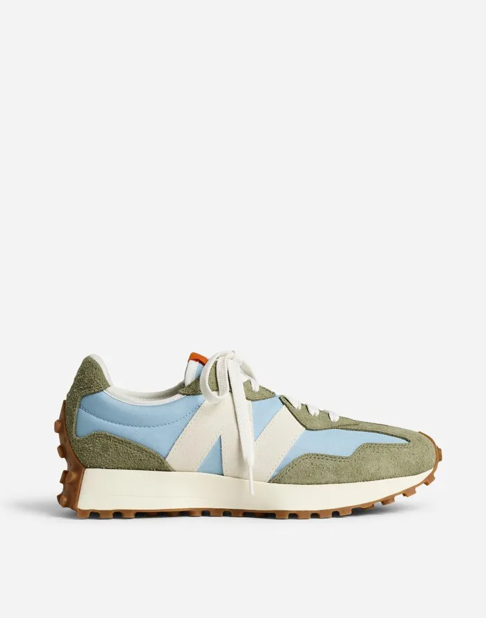 Women Sneakers Madewell New Balance Unisex 327 Sneakers Dark Olivine Chrome Blue