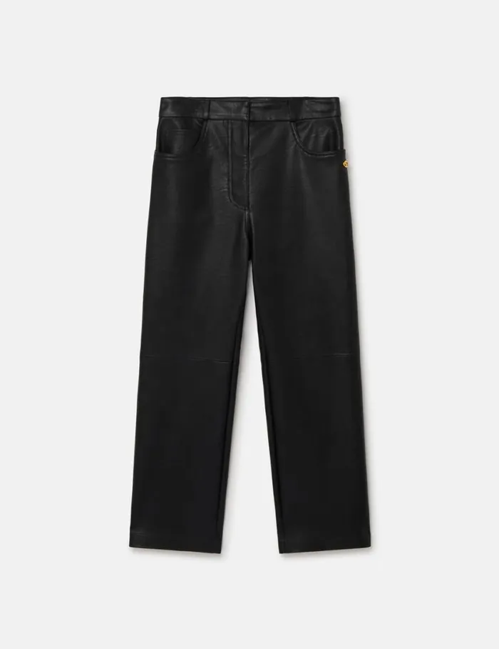 Women Stella Iconics Alter Mat Straight Leg Trousers Black Stella McCartney Pants And Shorts