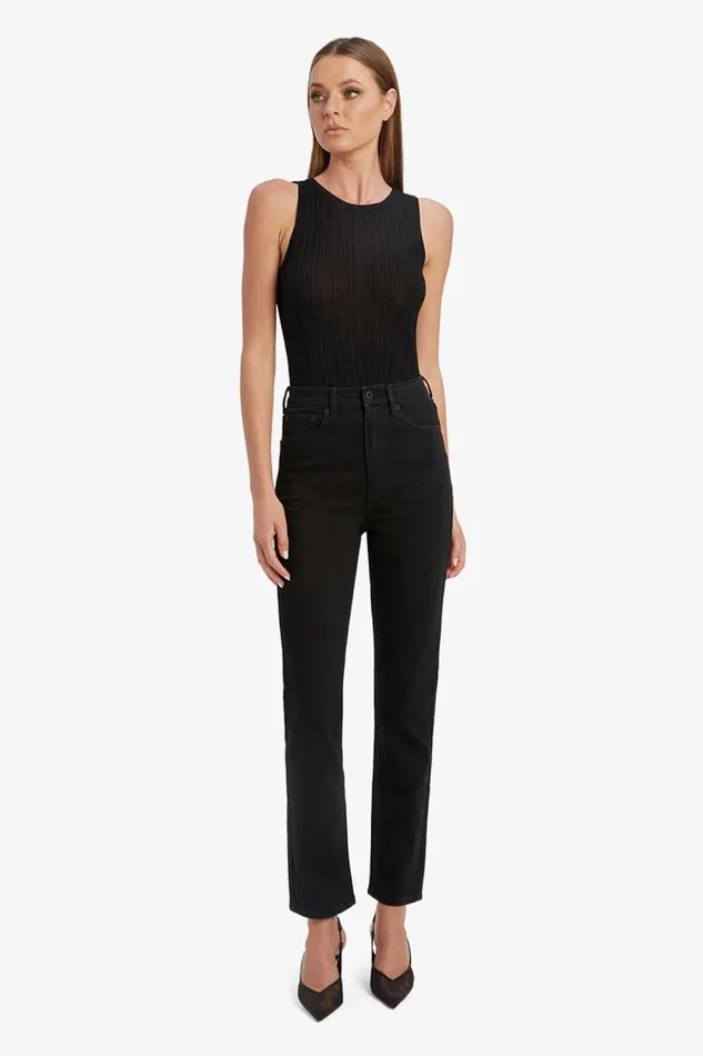 Women Straight Jean Bardot Heidi Straight Full Leg In Black Black