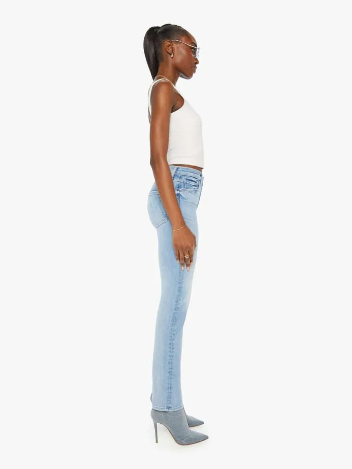 Women Straight Mother Denim The Mid Rise Rider Skimp Blue lightpastel