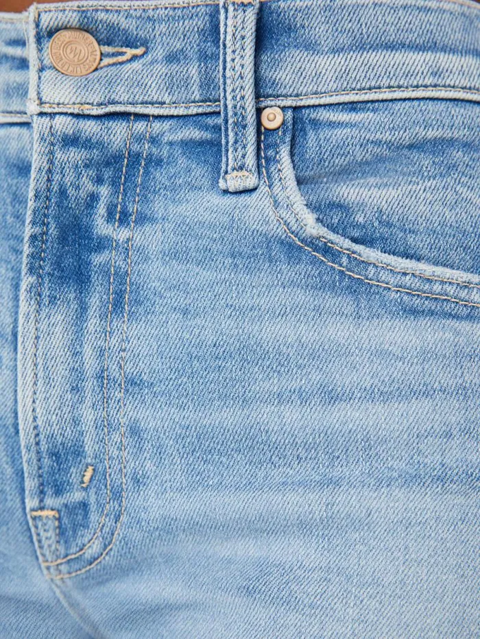 Women Straight Mother Denim The Mid Rise Rider Skimp Blue lightpastel