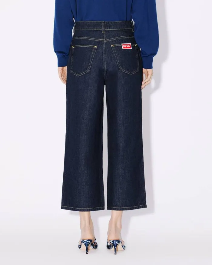 Women SUMIRE Cropped Jeans In Japanese Denim Rinse Blue Denim Kenzo Pants And Shorts