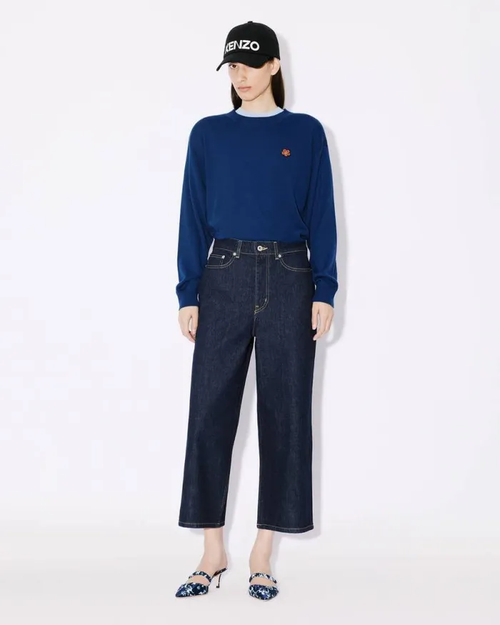 Women SUMIRE Cropped Jeans In Japanese Denim Rinse Blue Denim Kenzo Pants And Shorts