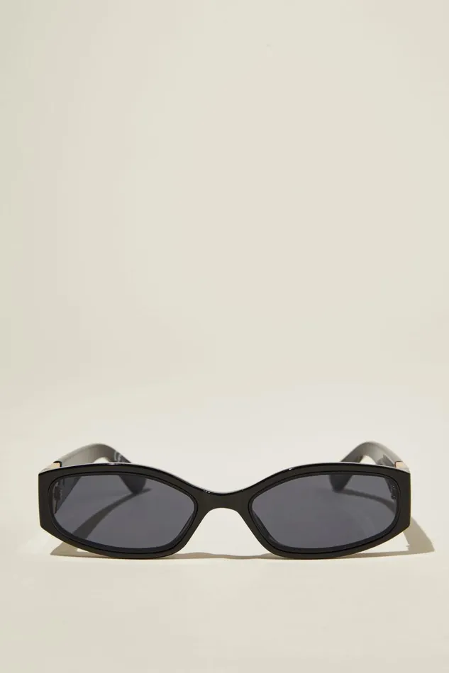 Women Sunglasses Cotton On Ellis Slimline Racer Black