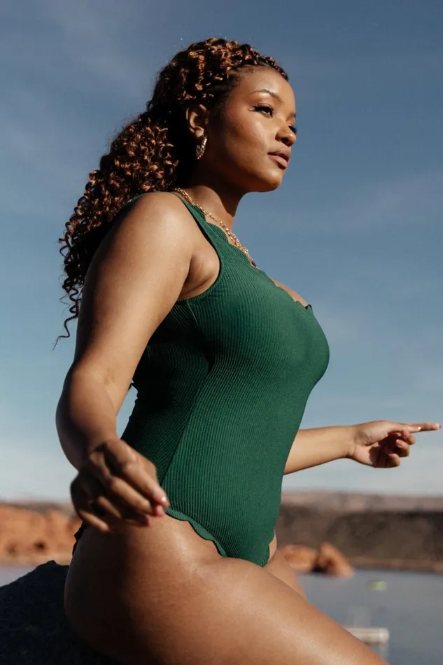 Women Sunshine Scalloped One Piece Green Baltic Born One Piece Women Sunshine Scalloped One Piece Green Baltic Born One Piece
