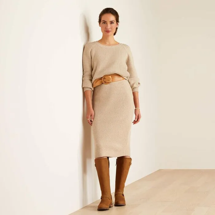 Women Sweaters and Cardigans Ariat Malvern Sweater Oatmeal Heather