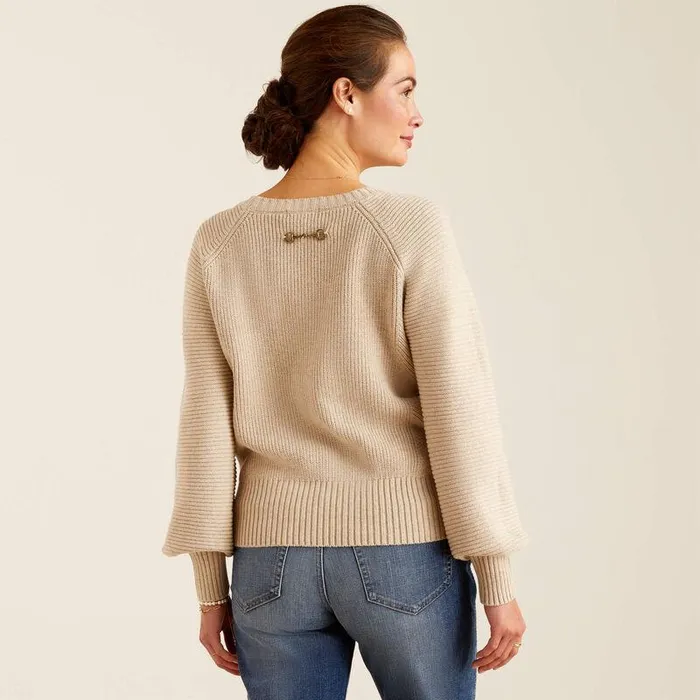Women Sweaters and Cardigans Ariat Malvern Sweater Oatmeal Heather Women Sweaters and Cardigans Ariat Malvern Sweater Oatmeal Heather