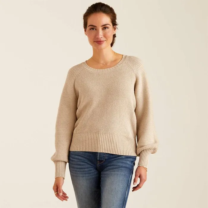 Women Sweaters and Cardigans Ariat Malvern Sweater Oatmeal Heather Women Sweaters and Cardigans Ariat Malvern Sweater Oatmeal Heather