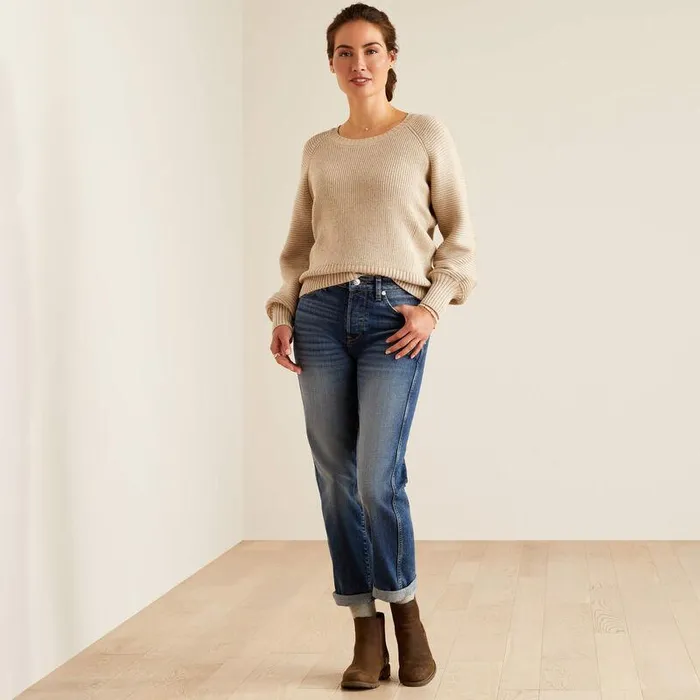 Women Sweaters and Cardigans Ariat Malvern Sweater Oatmeal Heather Women Sweaters and Cardigans Ariat Malvern Sweater Oatmeal Heather