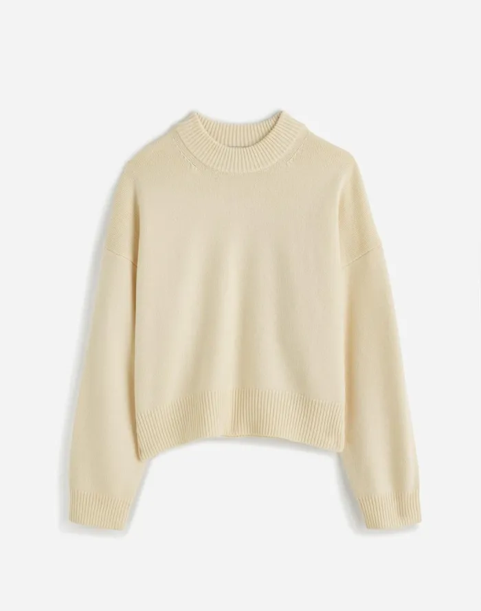 Women Sweaters Madewell Boxy Crewneck Sweater In SoftWool Hthr Cloud