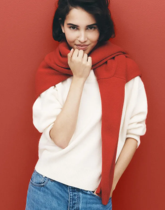 Women Sweaters Madewell Boxy Crewneck Sweater In SoftWool Hthr Cloud