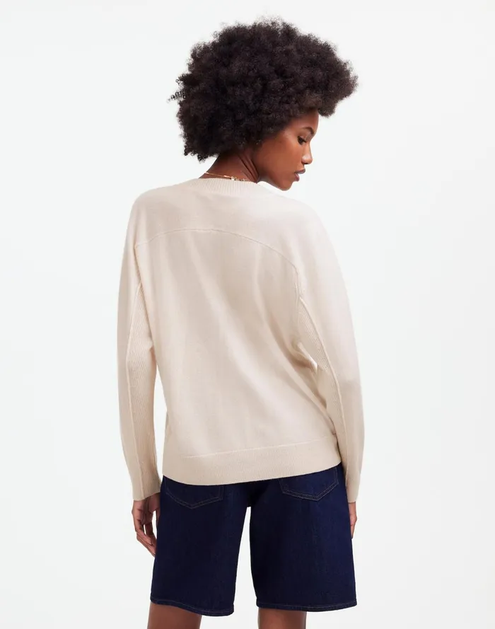 Women Sweaters Madewell Cashmere VNeck Sweater Hthr Oat