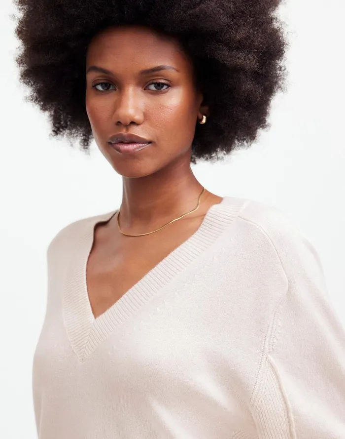 Women Sweaters Madewell Cashmere VNeck Sweater Hthr Oat