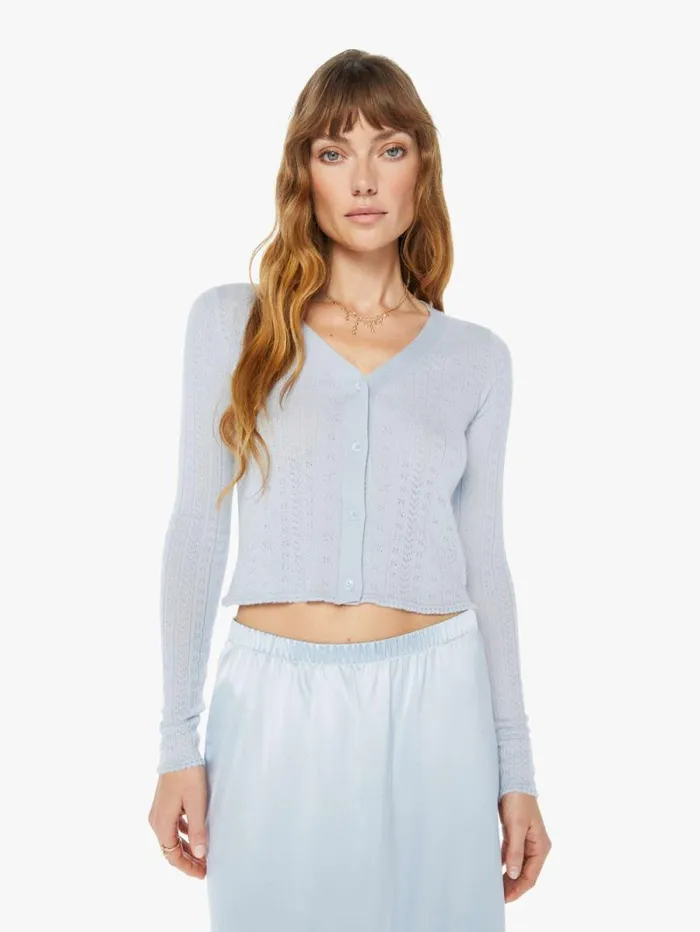 Women Sweaters Mother Denim Vincent Pointelle Knit Cardigan Whisper