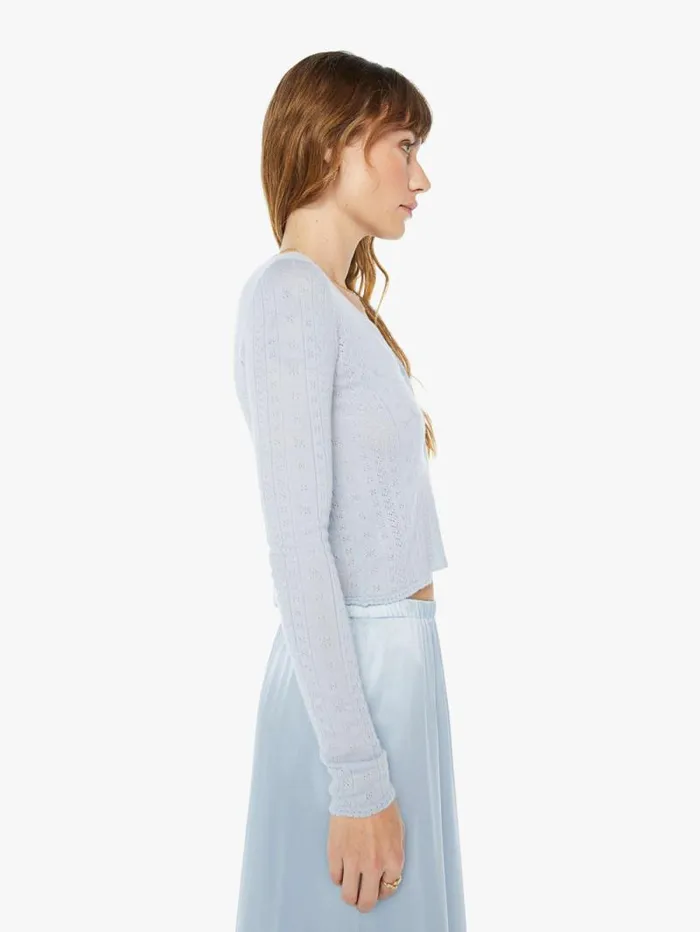 Women Sweaters Mother Denim Vincent Pointelle Knit Cardigan Whisper