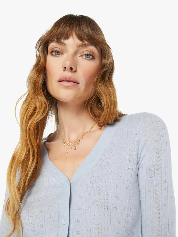 Women Sweaters Mother Denim Vincent Pointelle Knit Cardigan Whisper