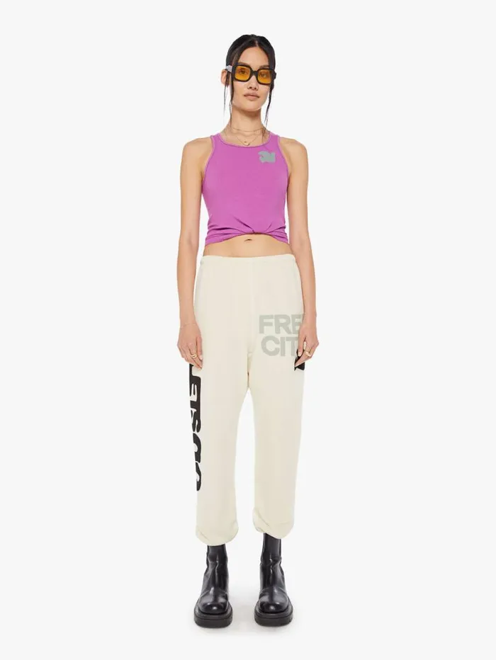 Women Sweatpants Mother Denim LETSGO OG Superyumm Sweatpant White natural