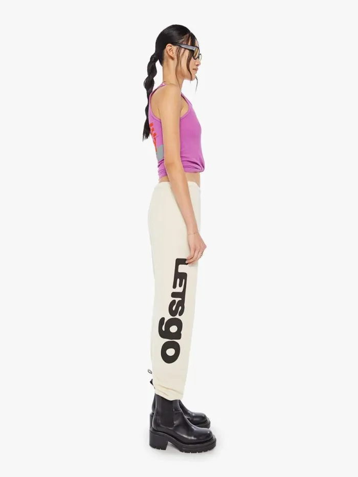 Women Sweatpants Mother Denim LETSGO OG Superyumm Sweatpant White natural
