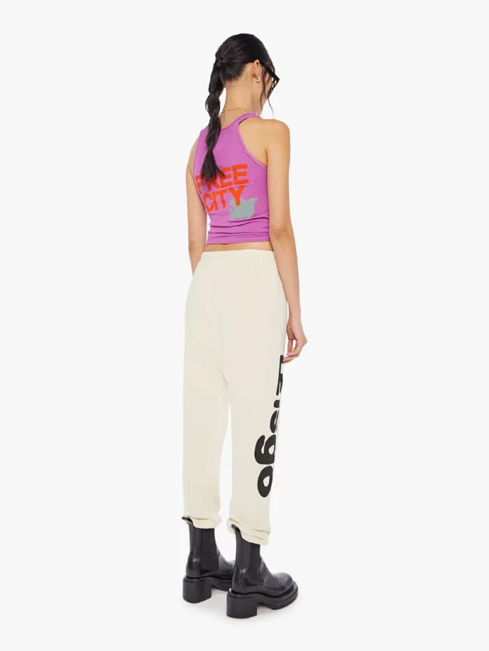 Women Sweatpants Mother Denim LETSGO OG Superyumm Sweatpant White natural