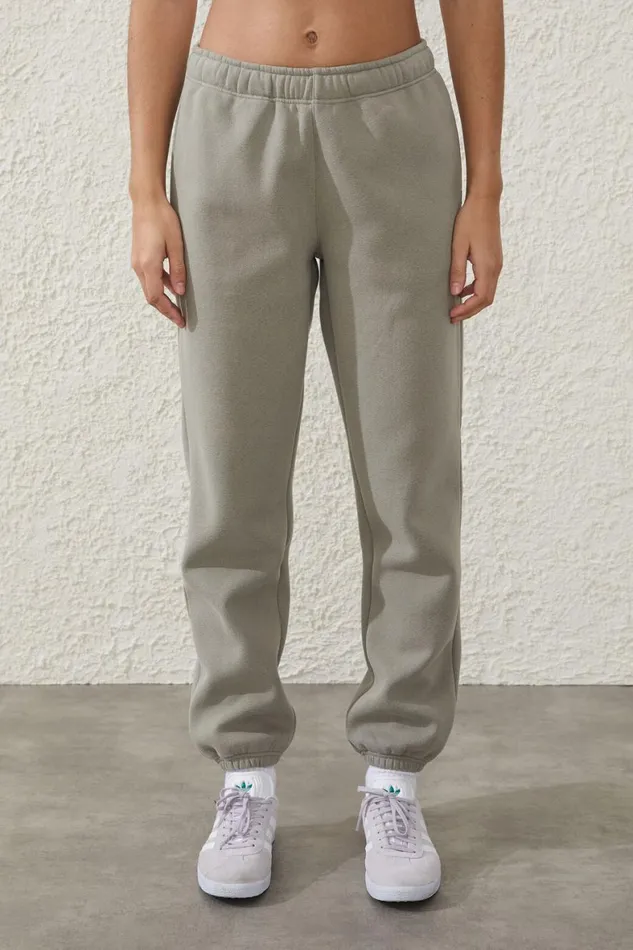 Women Sweats and Hoodies Cotton On Plush Essential Gym Sweatpant Dusty Khaki