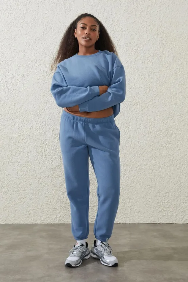 Women Sweats and Hoodies Cotton On Plush Essential Gym Sweatpant Parisian Blue