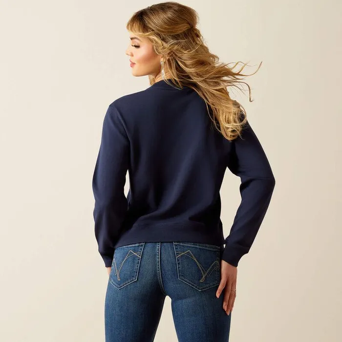 Women Sweatshirts and Hoodies Ariat Essential Crew Sweatshirt Black Iris Women Sweatshirts and Hoodies Ariat Essential Crew Sweatshirt Black Iris
