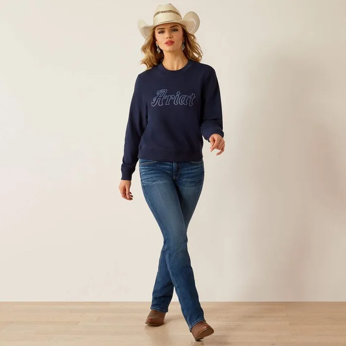 Women Sweatshirts and Hoodies Ariat Essential Crew Sweatshirt Black Iris Women Sweatshirts and Hoodies Ariat Essential Crew Sweatshirt Black Iris