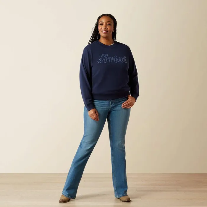 Women Sweatshirts and Hoodies Ariat Essential Crew Sweatshirt Black Iris Women Sweatshirts and Hoodies Ariat Essential Crew Sweatshirt Black Iris