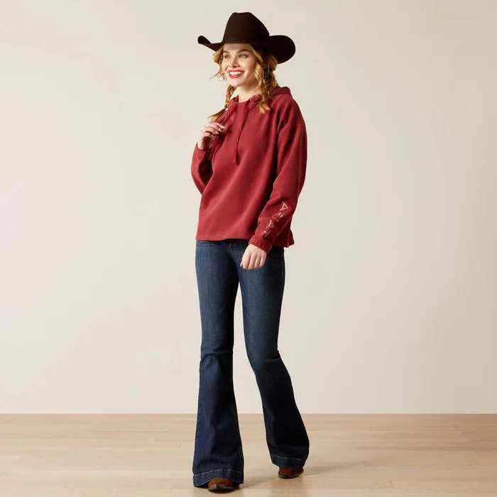 Women Sweatshirts and Hoodies Ariat Essential Logo Hoodie Burnt Russet