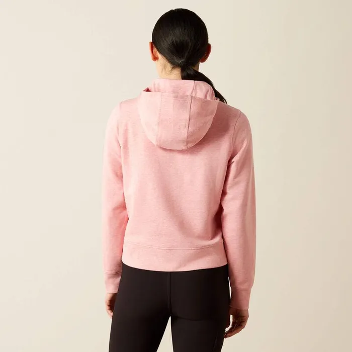Women Sweatshirts and Hoodies Ariat Rebar Lightweight Cropped Hoodie Powder Pink Heather