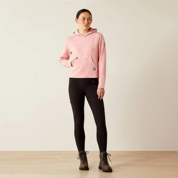 Women Sweatshirts and Hoodies Ariat Rebar Lightweight Cropped Hoodie Powder Pink Heather