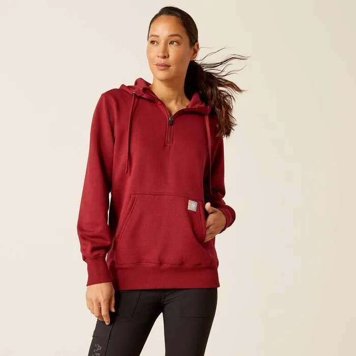 Women Sweatshirts and Hoodies Ariat Rebar Skill Set 12 Zip Hoodie Cabernet