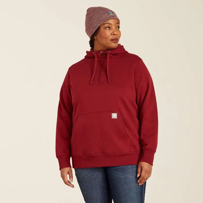 Women Sweatshirts and Hoodies Ariat Rebar Skill Set 12 Zip Hoodie Cabernet