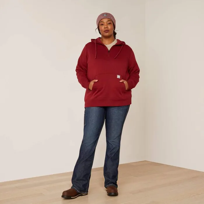 Women Sweatshirts and Hoodies Ariat Rebar Skill Set 12 Zip Hoodie Cabernet
