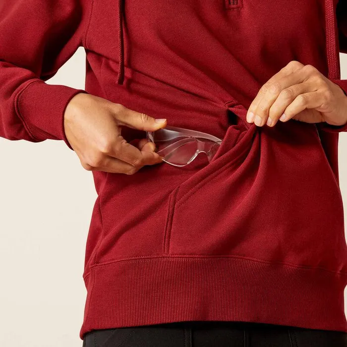 Women Sweatshirts and Hoodies Ariat Rebar Skill Set 12 Zip Hoodie Cabernet