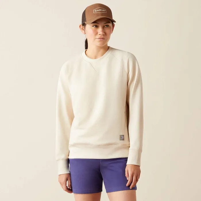 Women Sweatshirts and Hoodies Ariat Rebar Workman Washed Fleece Sweatshirt Sun Kiss Heather