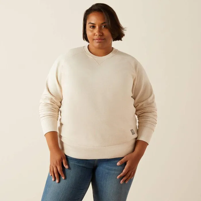 Women Sweatshirts and Hoodies Ariat Rebar Workman Washed Fleece Sweatshirt Sun Kiss Heather