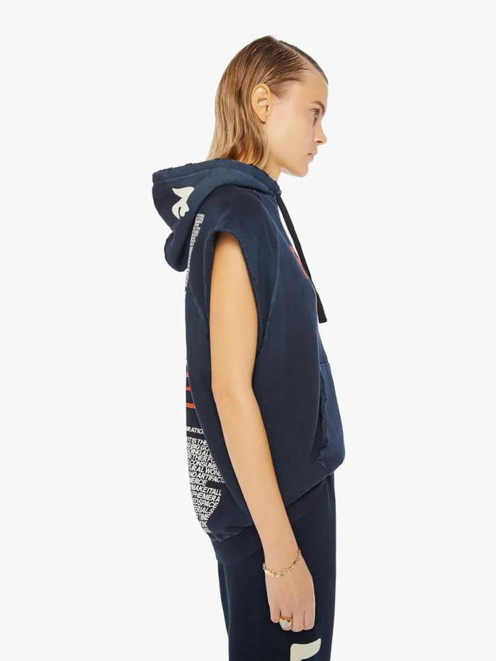 Women Sweatshirts Mother Denim LNL WORDY Superyumm Cutoff Hoodie Squidsink